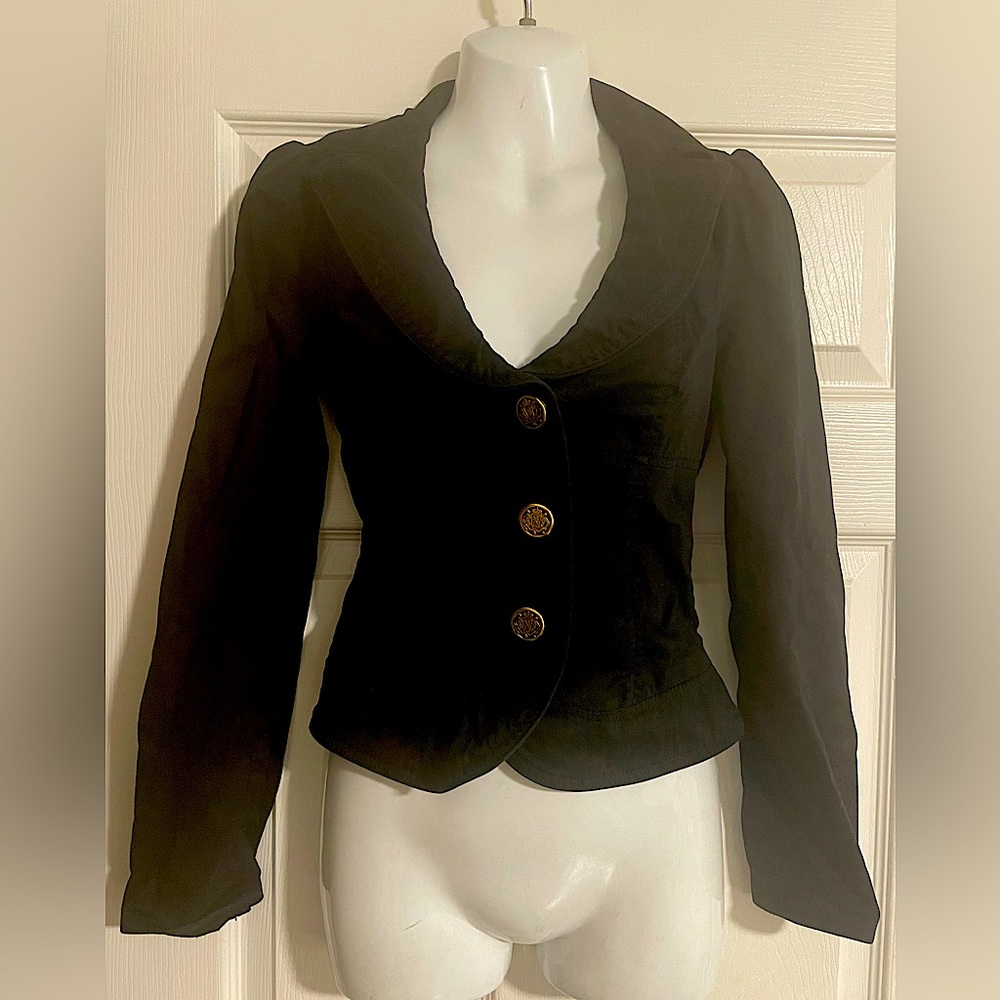 Guess black structured stretch blazer size XS